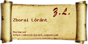 Zborai Lóránt névjegykártya