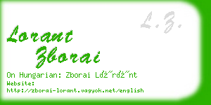 lorant zborai business card